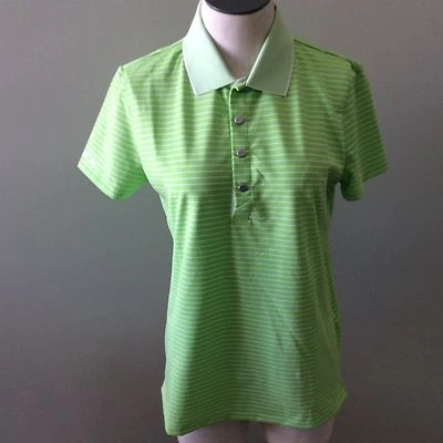 Ralph Lauren Polo RLX Mujer Camisa Verde Nueva Rayas Blanca M Mediana Manga Corta Foto 1 de 4