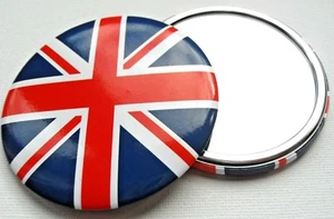 Union Jack Button MIRROR pocket sized cosmetic compact mirror - Picture 1 of 3