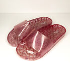 Urban Outfitters Clear Pink Glittery Sparkly Jelly Slides Slip On Sandals Size 6