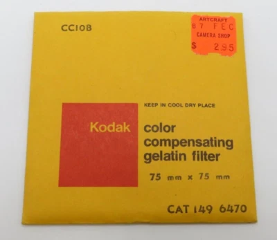 KODAK Color Compensating Gelatin Filter 3 Inch 7.6cm Square CC10B CAT 149 6470 - Image 1 of 2