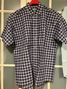 Hemd von Lacoste, Kurzarm, Baumwolle, Blau/Weiß Karo, Relaxed, Gr. 41 - Bild 1 von 6