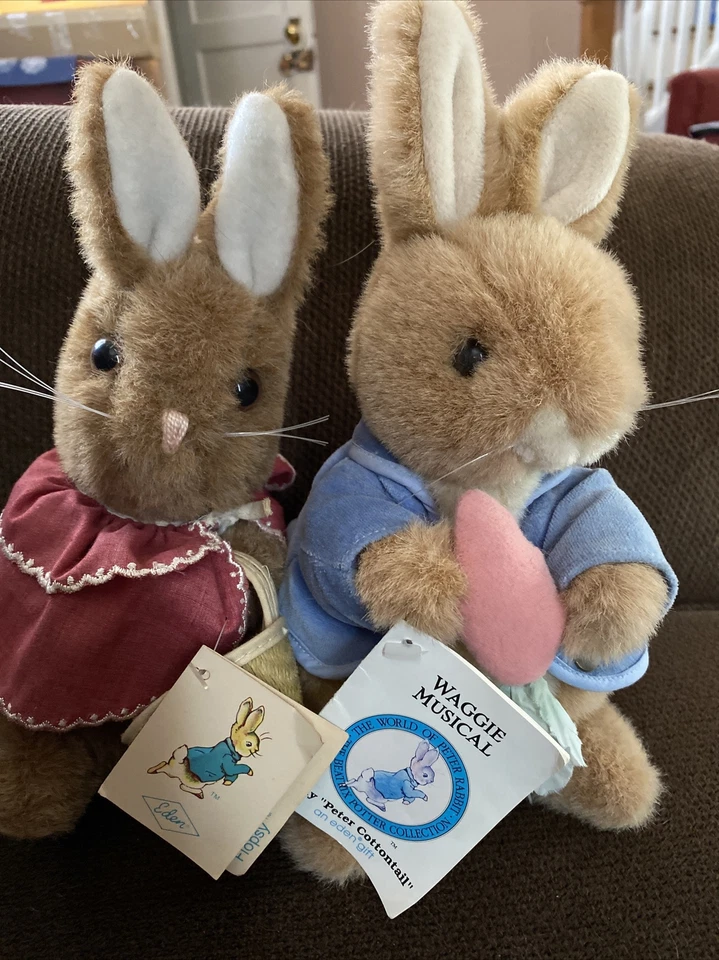 Peluche de colección EDEN Beatrix Potter Peter Cottontail/Flopsy Rabbit usado en excelente estado 13" Foto 1 de 4