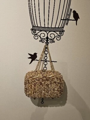 Vintage Dorette Gold Metallic Woven  Purse/Made In British Hong Kong  - Image 1 of 4