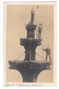 Köln Cöln Cologne Männer auf der Turmspitze des Kölner Dom original FotoAK ~1910 - Picture 1 of 2