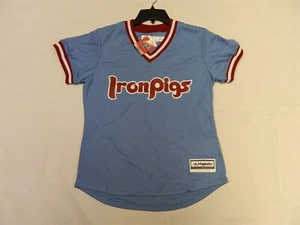 Official Lehigh Valley IronPigs Blue WOMENS Jersey Philadelphia Phillies Large - Picture 1 of 1