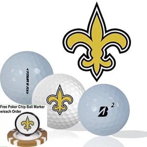 NFL New Orleans Saints • Golf Balls 12 pack • Bridgestone Tour B RX • Refinished - Picture 1 of 3