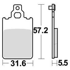 Brake pads rear wheel for Simson Schikra 125 built 1998-2000