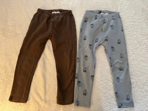 Boys Zara Kids Leggings Pants Gray/Brown Elastic Waist Size 4-5 (Lot of 2) - Picture 1 of 8