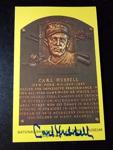 Carl Hubbell Signed/Autographed HOF Plaque Postcard GIANTS PSA/DNA Pre-Certified - Picture 1 of 3