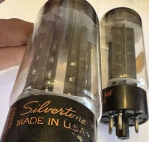 Nos Matched Pair 5U4GB Black Plates Copper Arm Halo Sylvania Silvertone Tubes - Picture 1 of 13