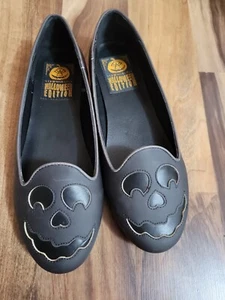 Strange Cvlt Cult Lydia Ghot Face Ballerine - Nero Opaco Vegan Taglia 8 - Foto 1 di 6