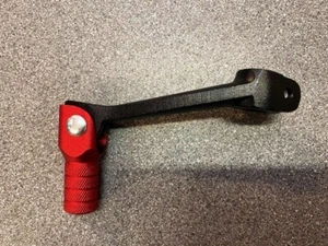 Pit Bike Supermoto Short Black & Red Folding Alloy Gear Lever Rear sets & Risers - Picture 1 of 2