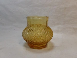 Vintage Small Amber Glass Candle Holder - Picture 1 of 4