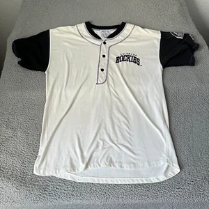 Colorado Rockies Shirt Mens Large White MLB Baseball Starter 90s Adult JerseyCol - Picture 1 of 13