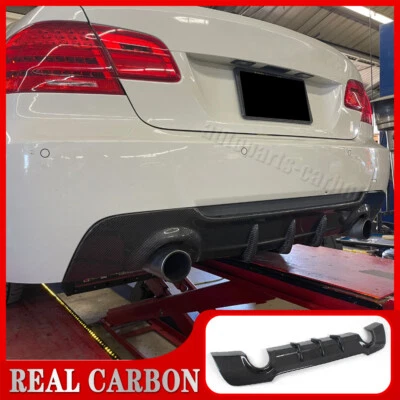 For BMW E92 E93 325i 335i M-Sport 2007-2012 REAL CARBON Rear Bumper Diffuser Lip - Image 1 of 4