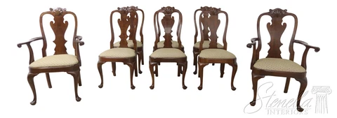 L54855EC: Set Of 8 STICKLEY Cherry Philadelphia Queen Anne Dining Chairs Cover
