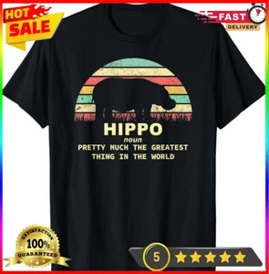 T-shirt vintage retrò ippopotamo divertente definizione ippopotamo unisex regalo NUOVA - Foto 1 di 14
