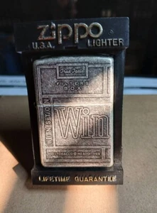 Zippo 1998 WINSTON CIGARETTES ANTIQUE SILVER PLATE 4-SIDED ZIPPO LIGHTER. unused - Picture 1 of 3