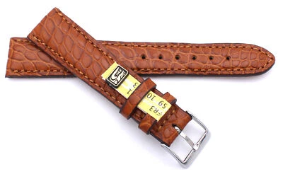 Uhrenarmband 19mm /16 cognac Krokoband Louisiana Alligator, Made in Germany - Bild 1 von 3