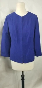 Chicos 1 Womens Blouse Button Down Jacket Blue Size Medium 8 - Picture 1 of 7