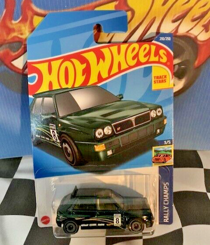 Hot Wheels Lancia Delta Integrale – Rally Champs 3/5 – Édition Limitée – Carte Courte – Eibach Castrol Sparco – Mattel 2022