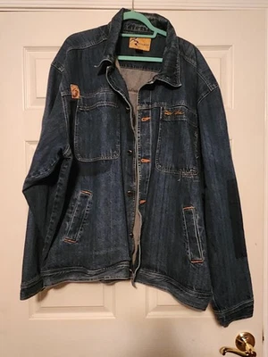 Chaqueta de mezclilla azul crudo vintage 2000 para hombre 3XL Hip Hop Street Wear chaqueta Foto 1 de 4