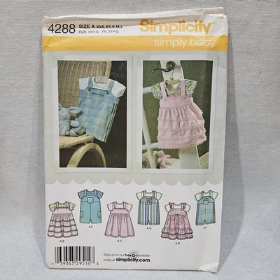 Simplicity 4288 Baby Romper Jumper Bodysuit Sewing Pattern 0-18M - Uncut - Image 1 of 4