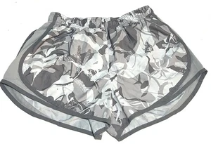 Nike Dri Fit Running Shorts Gray White Camo Print Women's Size Large - Picture 1 of 10