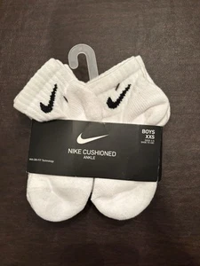 NIKE Brand Boys Socks Ankle -Cushioned Breathable Dri Fit 6 Prs SIZE 7C-10C - Picture 1 of 4