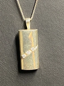 UNGEWÖHNLICHER HALSKETTE MIT ANHÄNGER 925 STERLINGSILBER UND FARBLOSEN EDELSTEINEN - Bild 1 von 7