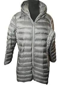 MICHAEL Michael Kors Hooded Packable  Puffer Coat Size X-Large Color Gray FLAWED - Picture 1 of 8