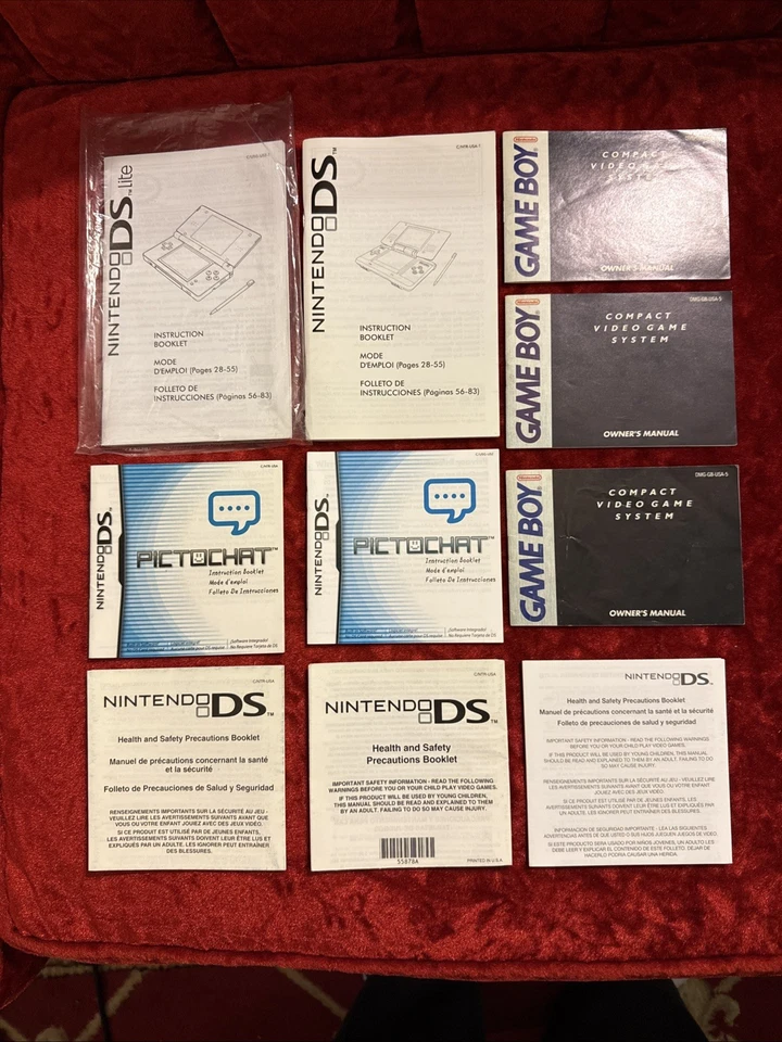LOTE DE FOLLETOS NINTENDO DS LITE GAMEBOY INSTRUCCIONES - PICTOCHAT - Foto 1 de 4