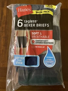 Hanes Underwear Mens Large 36/38 Boxer Briefs Cool Comfort Tagless 6 Pairs - Picture 1 of 2