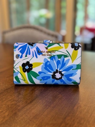 Portafoglio Kate Spade Madison Festival floreale in scatola medio compatto bif KK942