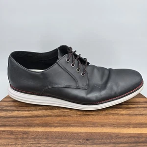 Cole Haan Shoes Mens 13 Black Leather Original Grand Oxfords Plain Toe Casual - Picture 1 of 9