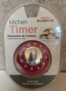 Brand New CULINARY ELEMENTS Red 60 Minute Kitchen Timer Gagets Countdown - Picture 1 of 2