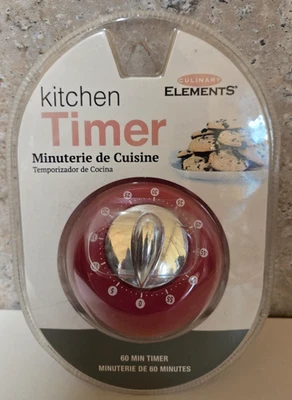 Brand New CULINARY ELEMENTS Red 60 Minute Kitchen Timer Gagets Countdown - Image 1 of 2