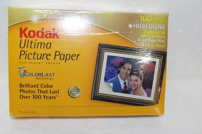 Kodak Ultima Picture Paper for Inkjet Printers 100 Sheets 4x6 Prints High Gloss - Image 1 of 4