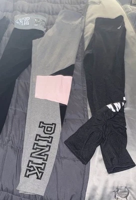 Lote de 7 pares de leggings Juniors Victoria Secret rosa talla pequeña Foto 1 de 4