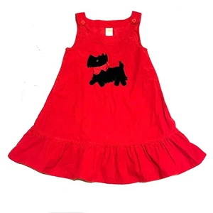 Gymboree Red Scottie Dog Jumper Dress Little Girl's Size 5 - Picture 1 of 5