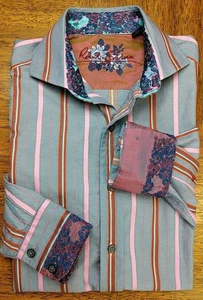 Robert Graham Hemd Mehrfarbig Knopfleiste Hemd Stickerei Blumen Flip Cuff MEDIU - Bild 1 von 11