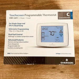 Termostato Programable Pantalla Táctil Emerson Blue 1F97 1277 7 Días Horario NUEVO - Imagen 1 de 5