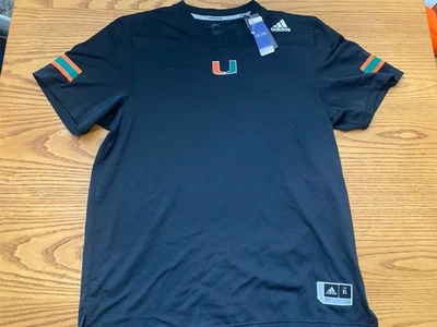 Camiseta deportiva Adidas negra para hombre talla XL Miami Hurricanes réplica en blanco nueva con etiquetas Foto 1 de 4