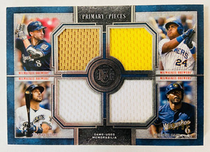 2019 Museum Collection Primary Pieces Ryan Braun Aguilar Cain Shaw #'d /99