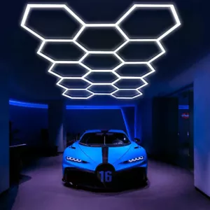 14PC Waben-LED-Licht Garagenleuchte Hexagon LED-Lamp Deckenbeleuchtung Werkstatt - Bild 1 von 17