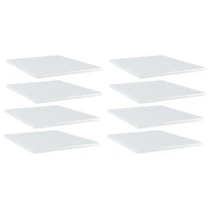 vidaXL Bookshelf Boards 8 pcs High Gloss White 15.7"x19.7"x0.6" Chipboard,... - Picture 1 of 5