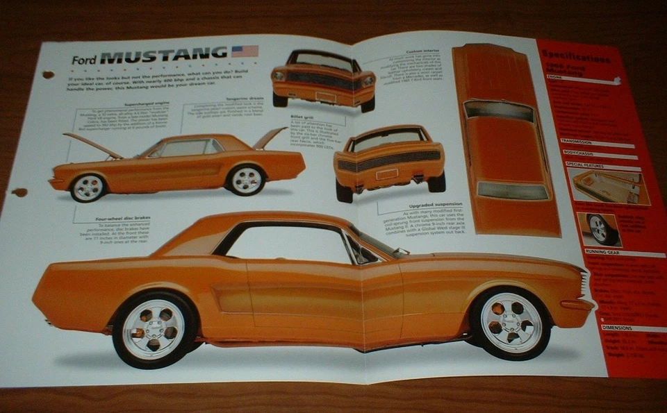Ford Mustang 1966 personalizado original Imp folleto especificaciones información 66 cupé 65 64 1/2 67 Foto 1 de 1