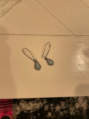 Kendra Scott Opalite Iridescent Lori Small Drop Earrings Gunmetal HTF - Image 1 of 4
