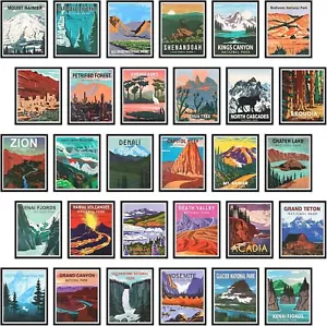 30 Piezas Carteles De Colección Parque Nacional Parque Nacional Impresiones Artísticas Naturaleza Pared Nuevo - Imagen 1 de 2