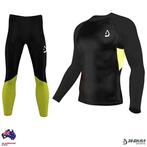 Mens Compression Tights Skin Fit Base Layer Cycling Gym, Running Yoga Tights Set - Picture 1 of 5